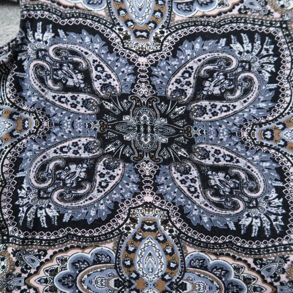 American Eagle Soft & Sexy Swing Dress Womens Midi Paisley Side Cut Outs Boho M - Picture 7 of 15